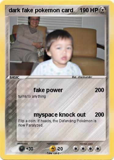 Pokemon dark fake pokemon card