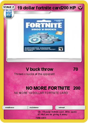 Pokemon 19 dollar fortnite card