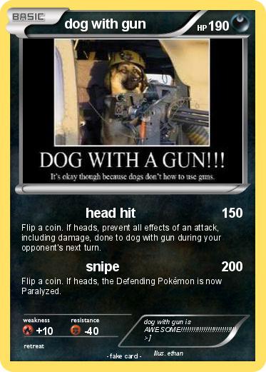 Pokemon dog with gun