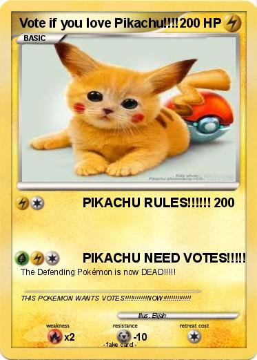 Pokemon Vote if you love Pikachu!!!!