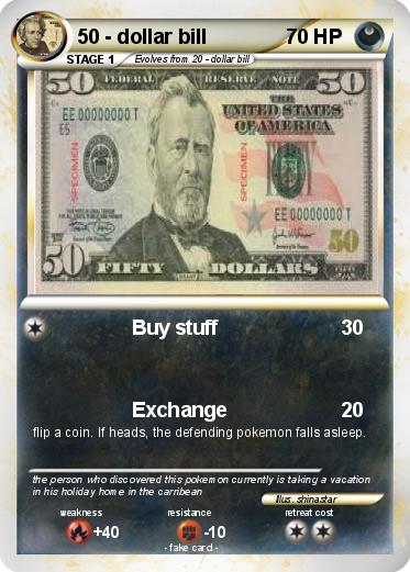 Pokemon 50 - dollar bill