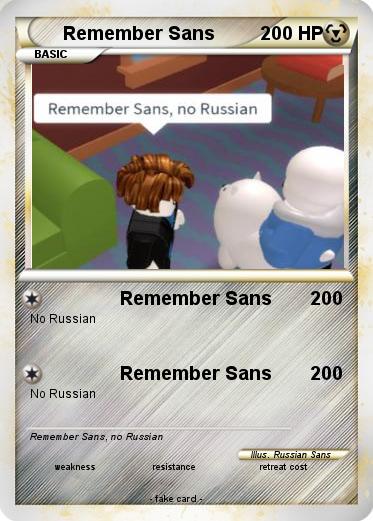 Pokemon Remember Sans