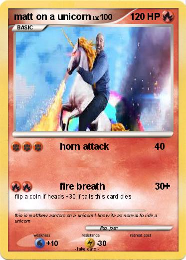 Pokemon matt on a unicorn