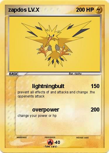 Pokemon zapdos LV.X