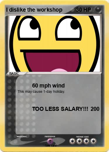 Pokemon I dislike the workshop