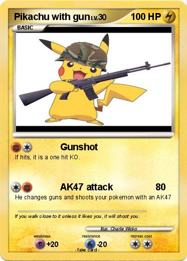 Pokemon Pikachu with gun