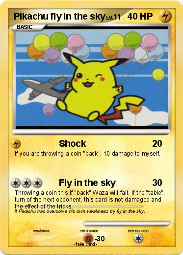 Pokemon Pikachu fly in the sky