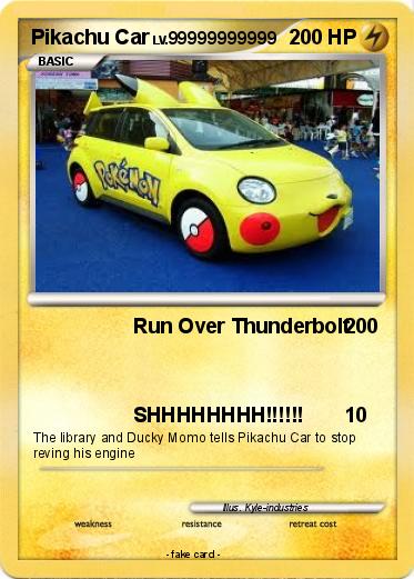 Pokemon Pikachu Car