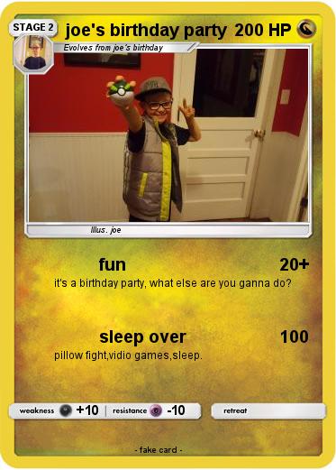 Pokemon joe's birthday party