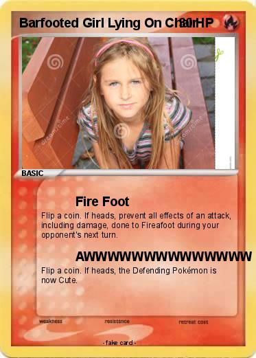 Pokemon Barfooted Girl Lying On Chair