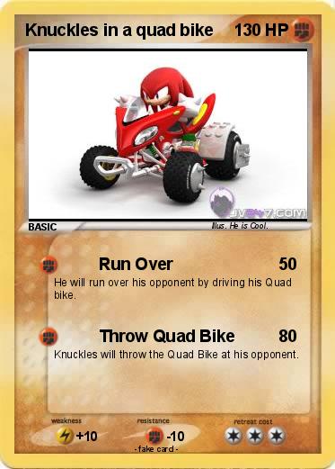 Pokemon Knuckles in a quad bike