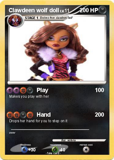 Pokemon Clawdeen wolf doll