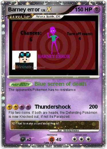 Pokemon Barney error