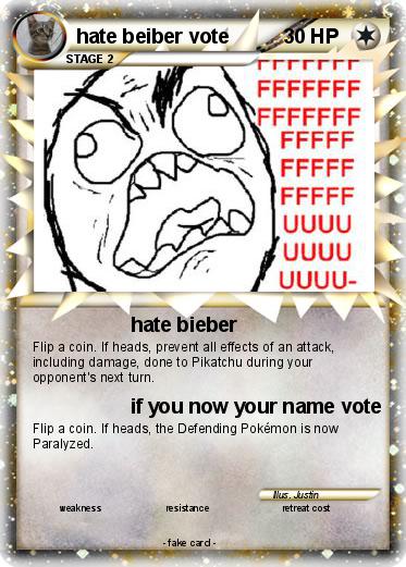 Pokemon hate beiber vote