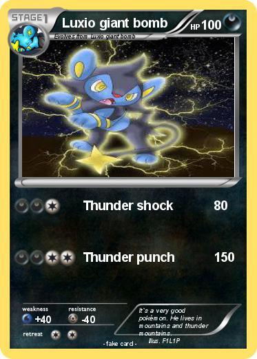 Pokemon Luxio giant bomb