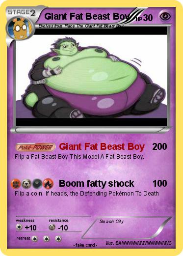Pokemon Giant Fat Beast Boy