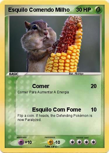 Pokemon Esquilo Comendo Milho