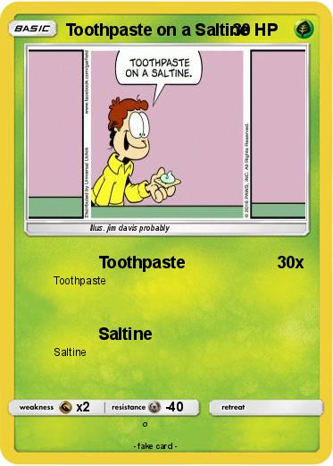 Pokemon Toothpaste on a Saltine