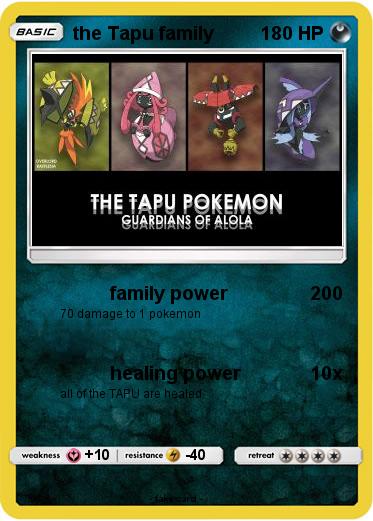 Pokemon the Tapu family
