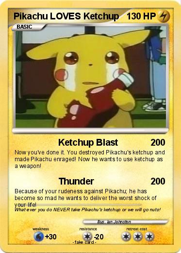 Pokemon Pikachu LOVES Ketchup