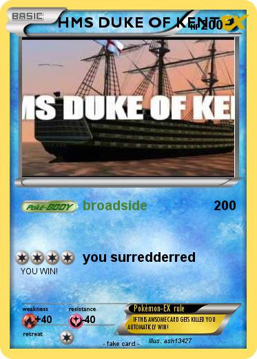 Pokemon HMS DUKE OF KENT