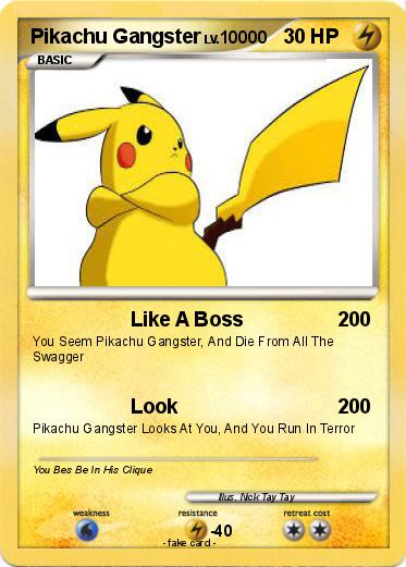 Pokemon Pikachu Gangster
