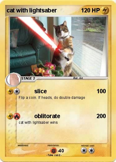 Pokemon cat with lightsaber