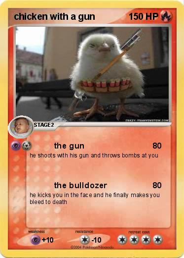 Pokemon chicken with a gun