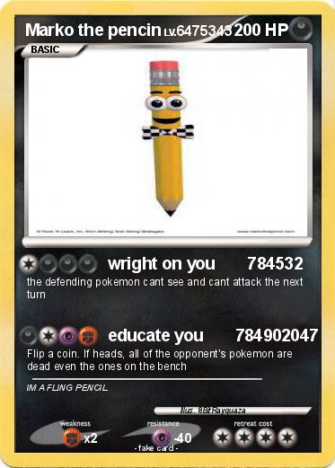 Pokemon Marko the pencin
