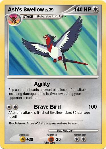 Pokemon Ash's Swellow