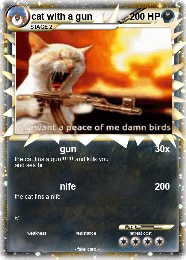 Pokemon cat with a gun