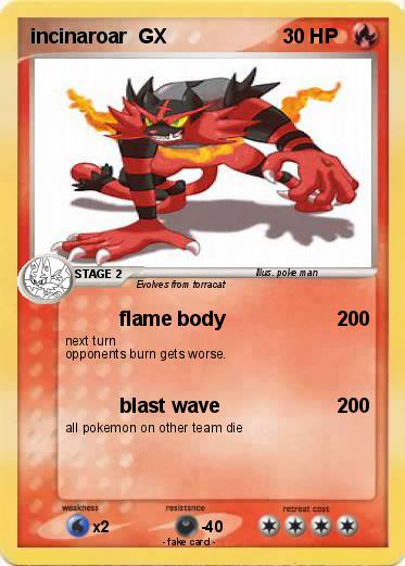 Pokemon incinaroar  GX