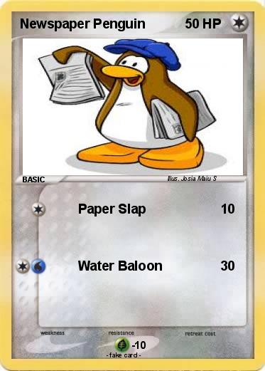 Pokemon Newspaper Penguin