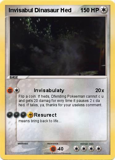 Pokemon Invisabul Dinasaur Hed