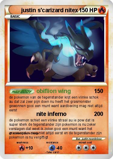 Pokemon justin s'carizard nitex