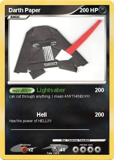 Pokemon Darth Paper