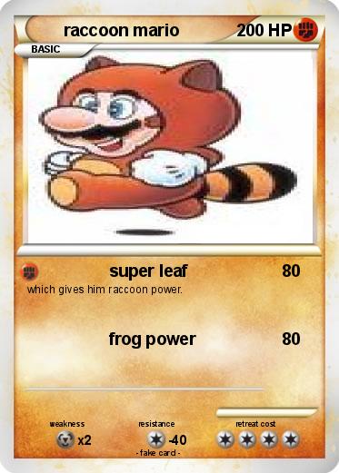 Pokemon raccoon mario