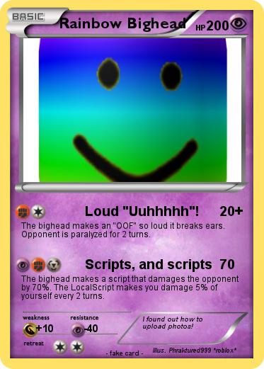Pokemon Rainbow Bighead - roblox rainbow script
