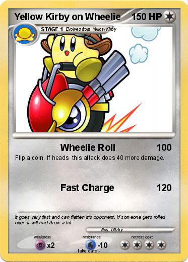 Pokemon Yellow Kirby on Wheelie