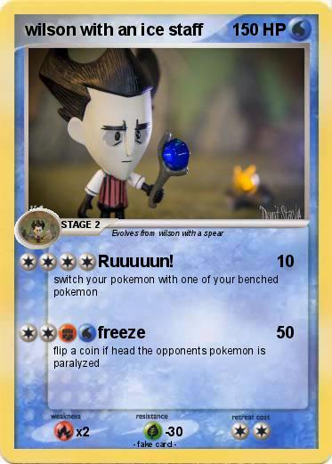 Pokemon wilson with an ice staff