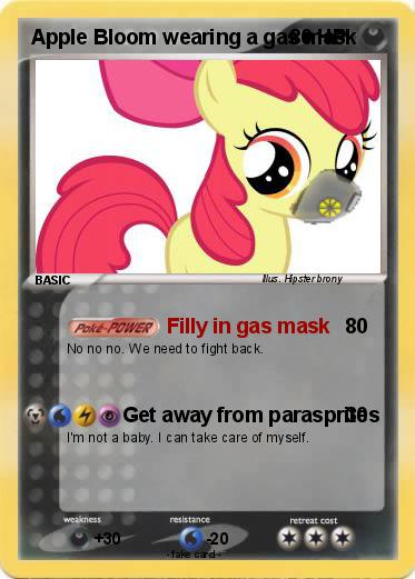 Pokemon Apple Bloom wearing a gas mask