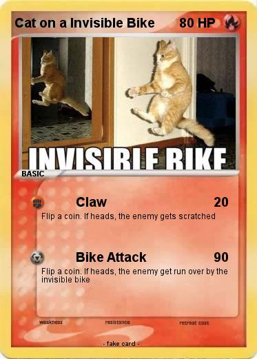Pokemon Cat on a Invisible Bike