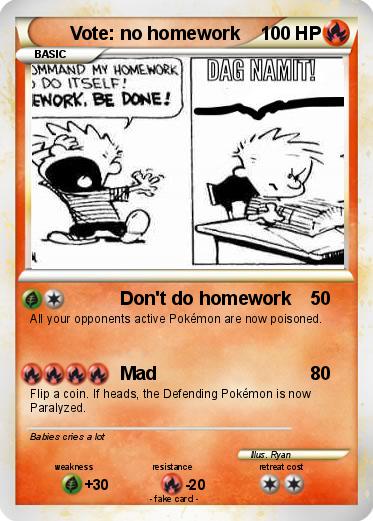 Pokemon Vote: no homework