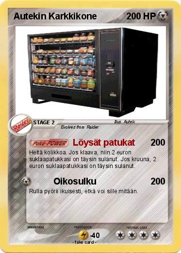 Pokemon Autekin Karkkikone