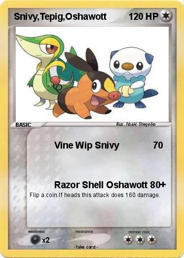 Pokemon Snivy,Tepig,Oshawott