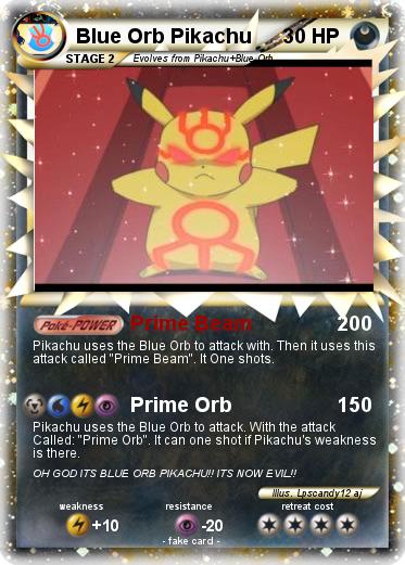 Pokemon Blue Orb Pikachu