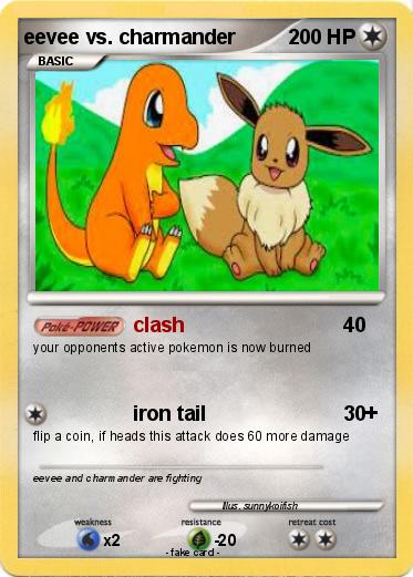 Pokemon eevee vs. charmander