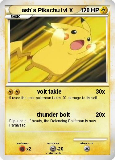 Pokemon ash`s Pikachu lvl X