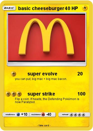 Pokemon basic cheeseburger