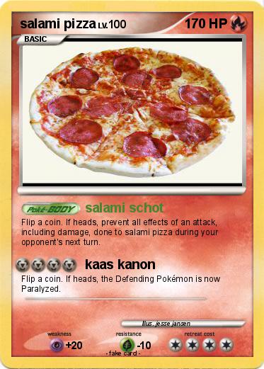 Pokemon salami pizza